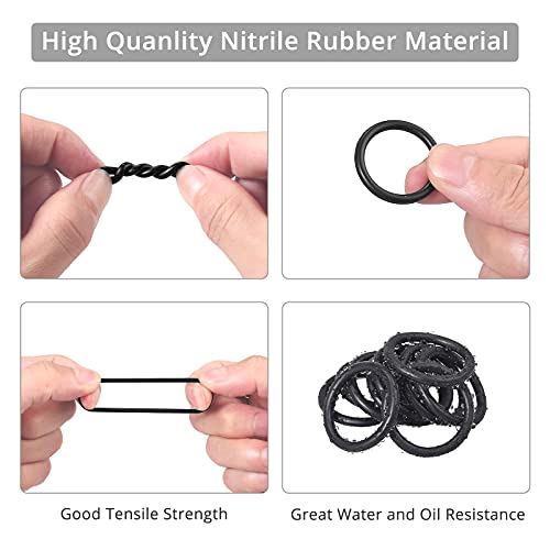 740pcs Rubber O Ring Assortment Kits 24 Sizes Sealing Gasket Washers, Nitrile Rubber NBR, for Car Auto Vehicle Repair, Professional Plumbing, Air or Gas Connections - Thumbnail 3