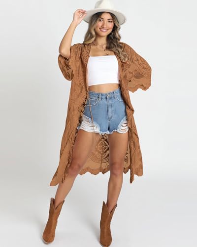 Bsubseach Women Mesh Cardigan Bikini Beach Kimono Open Front Swimsuit Cover Ups Swimwear4
