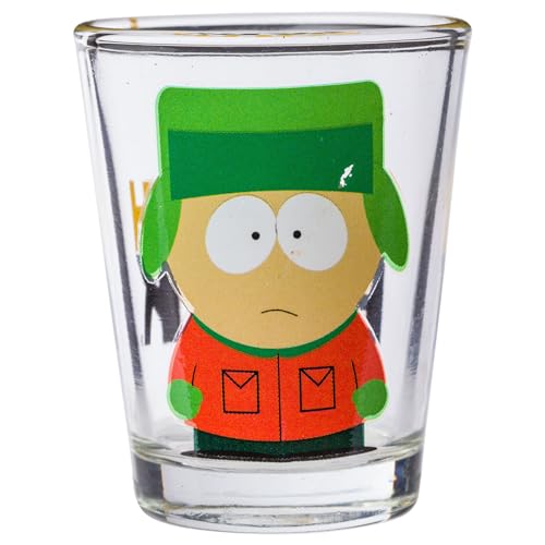 Image of Silver Buffalo South Park Featuring Stan, Kenny, Cartman, and Kyle 4 Pack Mini Glasses, 1.5 Ounces