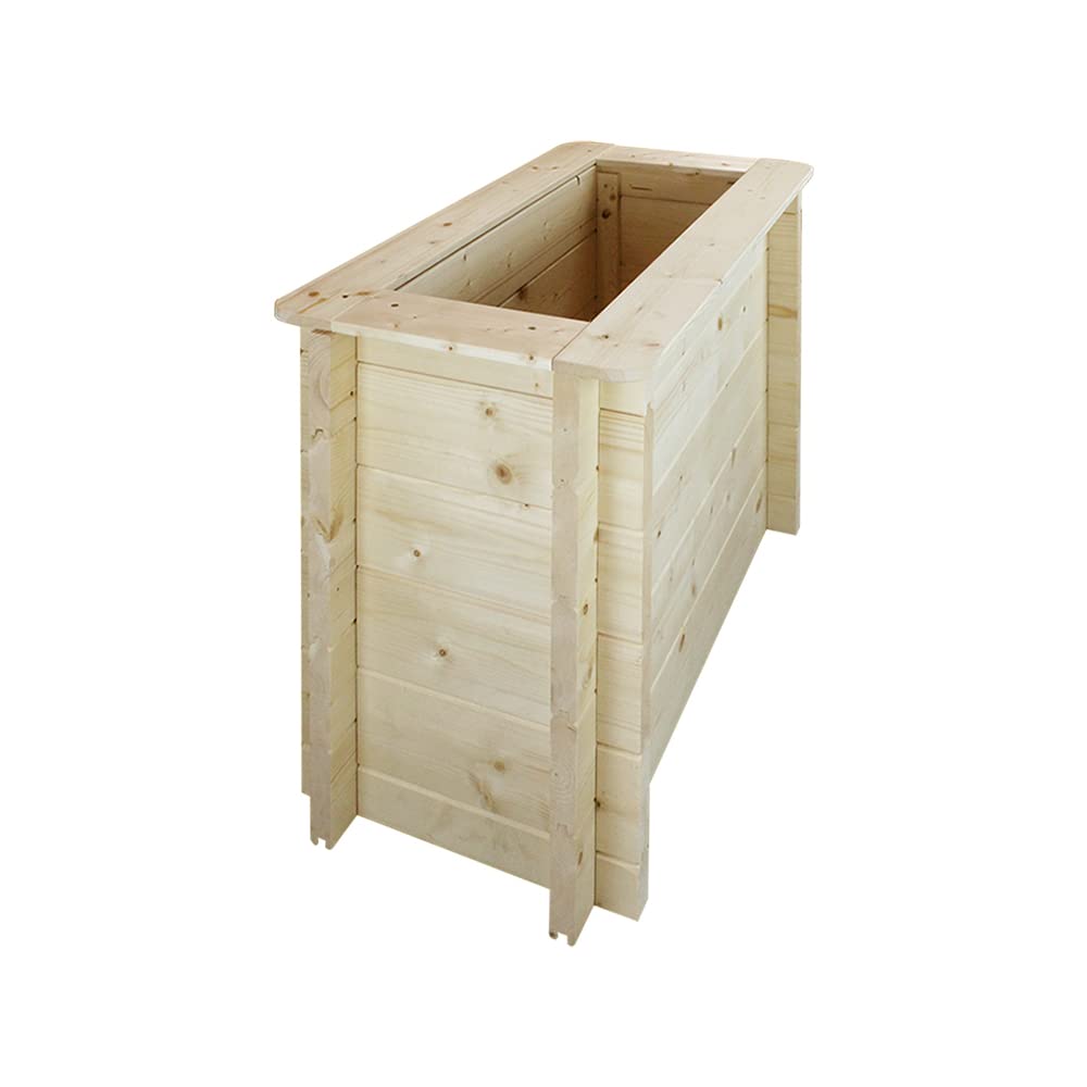 TIMBELA Carre Potager Exterieur Bois - Jardinieres Exterieur pour Jardin, Balcon, Terrasse – pour Fleurs, Herbes aromatiques, Légumes- Bois Massif pin/épicéa 28 mm, 78x38xH57 cm, M612
