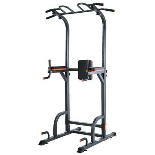 ISE Power Tower Klimmzugstange Freistehend Dip Station Klimmzugstation Multifunktionen Klimmzugturm für Krafttraining im Home-Gym Kraftturm belastbar 130KG