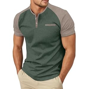 Sailwind Men’s Cotton Henley Short Sleeve Casual T-Shirts with Pocket