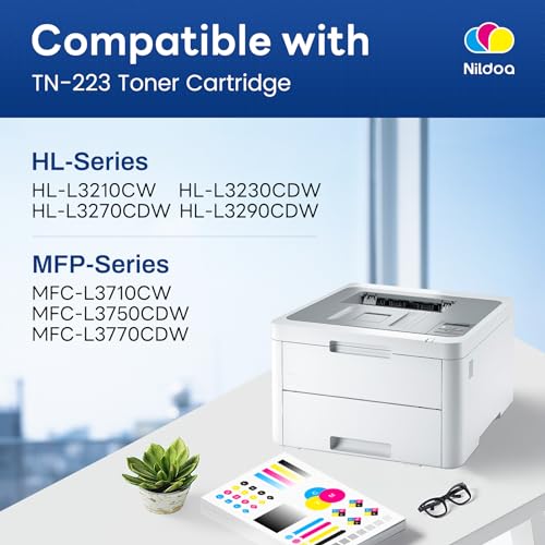 Image of TN-223 TN223BK /C /M /Y Toner Cartridge Replacement for Brother TN223 TN 223 TN2234PK TN-223BK /C /M /Y Ink Cartridge, TN223 Black /Cyan /Magenta /Yellow Toner Cartridges Set