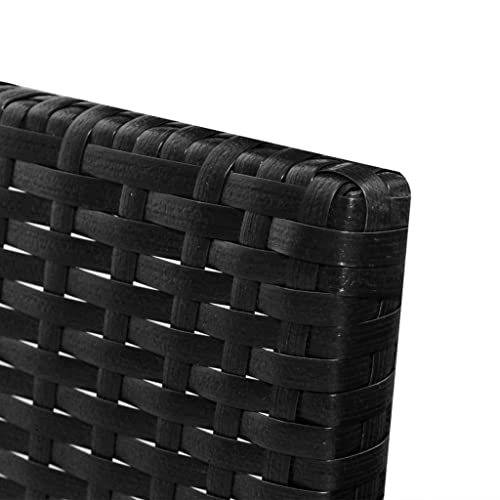 GOLINPEILO 3 Piece Patio Lounge Set with Cushions Poly Rattan Black, Outdoor Patio Furniture Set with 1 Three-seat Sofa, 1 Stool, 1 Coffee Table, 3 seat Cushions and 3 Back Cushions for Garden-AA - Thumbnail 6