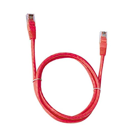 Cabo de Rede PlusCable Vermelho 5Metros PC-ETH6U50RD Cat.6 Patch Cord - Conector RJ45 Revestido em PVC Tranferência de Dados Gigabit Conexão em Rede CFTV