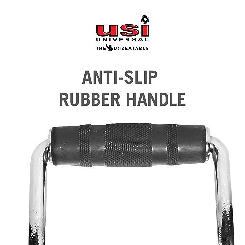 Image of USI Universal Cable Machine Attachment LAT Pulldown Attachments Home Gym Triceps Pull Down Attachment Cable Machine Equipments for Home Gym (Silver- D Handle)