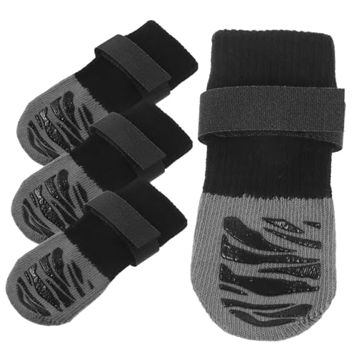 Toyvian 4Piezas Calcetines Antideslizantes para Perros De Pata Reutilizables Impermeables Transpirable para Mascotas Cómodo para Interiores y Exteriores