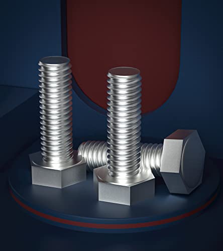Image of 1 /4-20 x 1-1 /4 inch (5 /8 to 5 inch Optional) Hex Head Screw Bolt, Stainless Steel 18-8(304), Fully Threaded,15pcs
