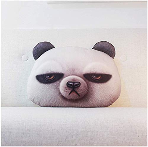 Brown not Lazy Bear 3D Printing Bear Pillow Animal Head Creative Pillow Sofa Cushion Creative Pillow APcjerp (Color : White Fat, Size : 0)
