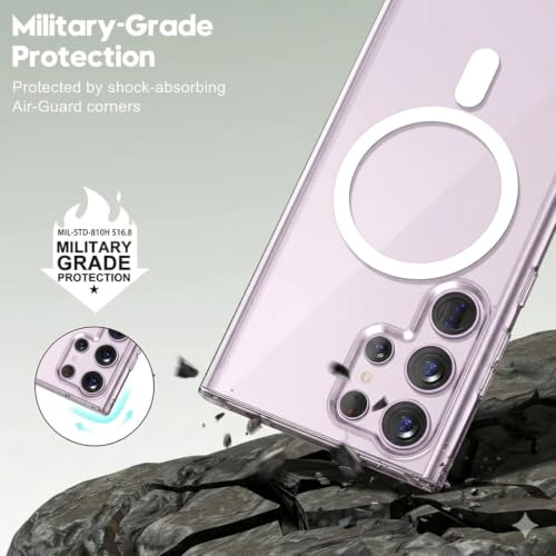 Image of DIZORO Crystal Clear Magnetic Compatible with Samsung S23 Ultra Case with Anti-Yellow Anti-Scratch | Shockproof Transparent Cover