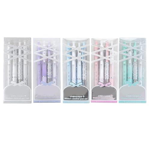 4 bolígrafos de gel Ballet Strap Bows retráctiles 0.5mm miniatura 3