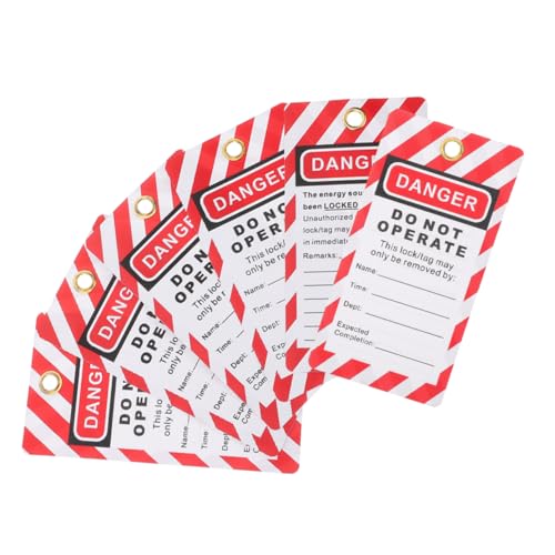 Cabilock Tags for Equipment Repair 6-Pack Industrial Safety PVC Warning Labels Outdoor Use