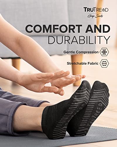 Trutread Pilates Socks With Grips For Women And Men - 6 Pairs Yoga Socks For Women | Yoga Socks For Men | Pure Barre Socks #TOP1