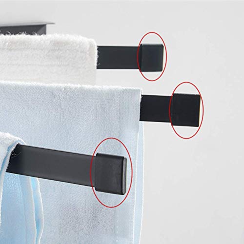 Porte-serviettes pliant noir de luxe, alliance de fer forgé et design