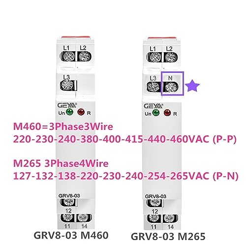 Relais de surveillance de tension GRV8-03, protection contre coupure de phase 8A