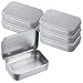 EMAGEREN 6pcs Latas Pequeñas de Metal Caja Metalica Pequeña con Tapa Caja de Metal Rectangular Plata Lata Vacia Metalica Portátil Contenedor de Lata para Artesanía/Joyería/Costura Hogar- 9.8*6.4*2.1cm