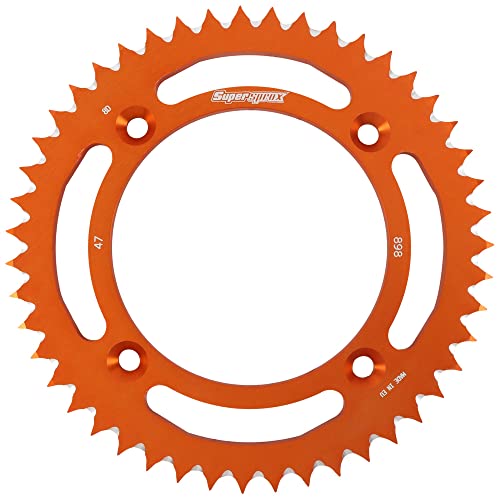 Corona trasera Supersprox aluminio 47T naranja para aligerar peso en motocross
