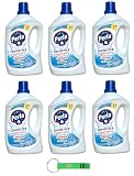 6 x Perla Detersivo Lavatrice Classico Detersivo Liquido Per Bucato - Detersivo Liquido Detersivo con Ammorbidente per Lavatrici 37 Lavaggio - 1850ml + Portachiavi Beni Culinari