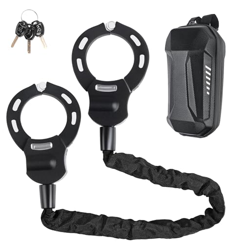 Candado Patinete Eléctrico, Candado de Seguridad para Bicicletas, Scooters, Motos y Carritos de Bebé - Resistente con Llave, Doble Anillo y Bolsa Impermeable