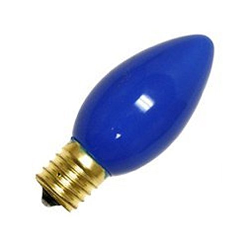 Sterl Lighting - 25 Pack, C9 Incandescent Ceramic Blue Night Light, 7 Watt, 120 Volt, 40Lm, E17 Intermediate Base, Decorative Colored Bulbs For Christmas, Decorative, Indoor Or Outdoor Patio, Parties #TOP1