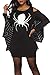 JomeDesign Womens Halloween Costumes Spiderweb Plus Size Jersey Tunic Cosplay Dress Black XXX-Large
