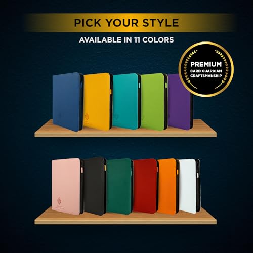 Image of Card Guardian - 9 Pocket Premium Binder with Zipper for 360 cards - side loading pockets for Trading Card Games TCG (White)
