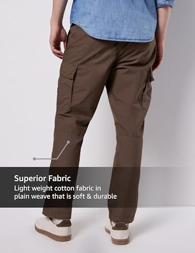 Image of Symbol Premium Men Lightweight 100% Cotton Cargo Pants - Relaxed Fit | Casual & Travel Wear | Pure Cotton (Available in Plus Sizes)