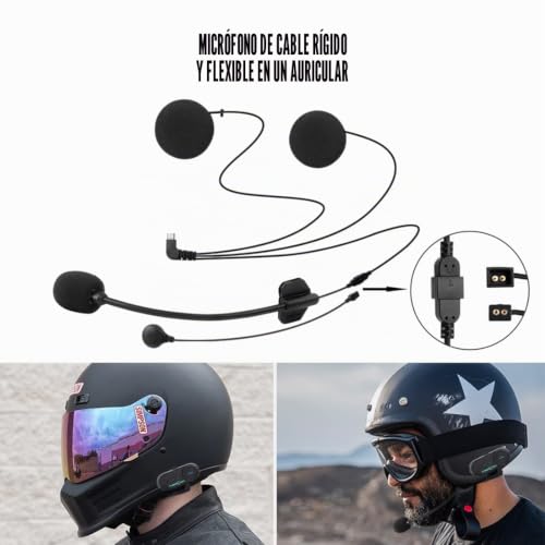 Intercomunicador casco moto con música compartida FreedConn T-COMVB bluetooth pack doble 5