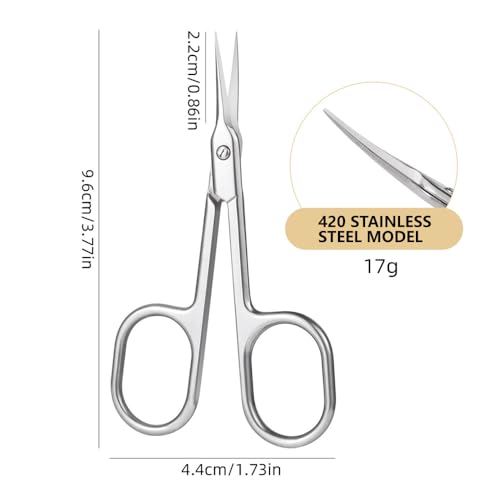 Image of Precision Cuticle Scissors - Stainless Steel Blades for Skin Care - Ergonomic Handle for Comfortable Grip - Ideal for Trimming Cuticles