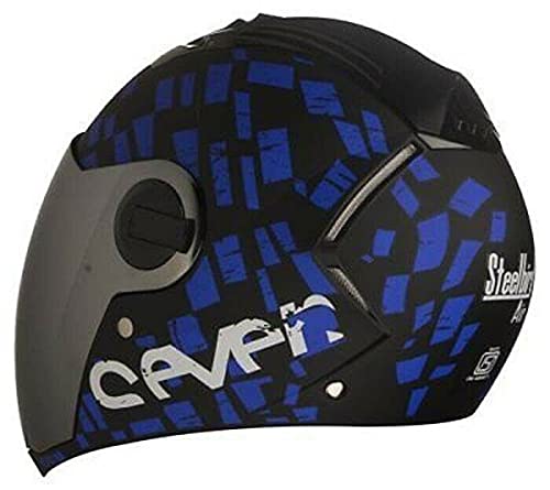 AEspares Steelbird Air SBA-2 - Casco de moto integral, color azul y negro