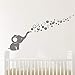 Removable Nursery Room Wall Decor Cute Elephant Blowing Bubbles Wall Decal Art Vinyl Wall Decor Sticker for Baby Bedroom (Gray)