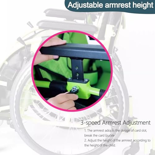 Pediatric-Wheelchair-for-Kids-Children-Lightweight-Aluminum-Wheelchairs-wSafety-Belt-Comfort-and-Mobility-for-Disabled-Teens-Manual-Folding-Wheelchair-wSwing-Away-Footrest-14-W-Seat