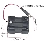 OZXNO 2 Pcs 6xAA Power Box 6V Black Battery Pack Holder Case Box with DC Plug Barrel Jack Connector for Wireless Camera Halloween LED Light Strip - Image 2