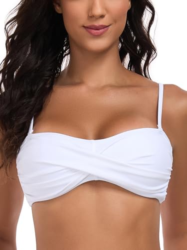 Ocean Blues Women's Strapless Bikini Top Bandeau Swimsuit Off Shoulders Bikini Top Wire-Free Bathing Suit Top4