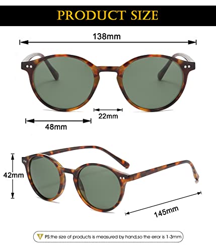 Image of EYLRIM Classic Polarized Round Sunglasses for Women Men Vintage Style Lightweight Circle Frame Sun Glasses