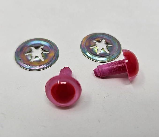 12mm Red Pink Albino Plastic Bunny Rabbit Safety Eyes for Craft Crochet Amigurumi Dolls or Puppets (Bulk Pack of 72)