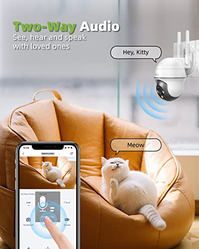 Tiejus Security Camera Outdoor, 5Mp Outdoor Security Camera With 360° Ptz, 24/7 Wired Home Surveillance Camera, 2.4G Wifi/Auto-Human Tracking/Color Night Vision/2-Way Talk/With Alexa/Voice Detection #TOP3