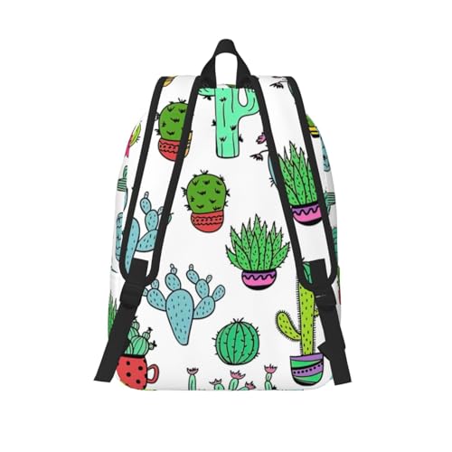 Sac à dos en toile imprimé succulentes WURTON, le sac à dos polyvalent et mixte - 3