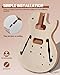 Leo Jaymz DIY Single Cut Electric Guitar Kits with Mahogany Body and Neck - Rosewood Fingerboard and All Components Included (LP Hollow)
