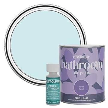 Rust-Oleum Blue Water-Resistant Bathroom Tile Paint in Satin Finish - Duck Egg 750ml