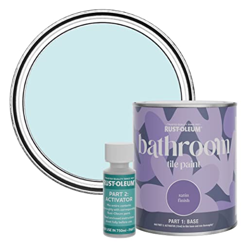 Rust-Oleum Blue Water-Resistant Bathroom Tile Paint in Satin Finish - Duck Egg 750ml