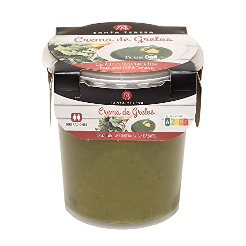 Santa Teresa - Crema de Grelos refrigerada- Elaborada Con Ingredientes Naturales, Sin Conservantes Ni Aditivos - Envase Apto Para Microondas, Calentar Y Listo. 400ml, 1 item