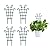 UWIOFF Trellis for Potted Plants, Mini Garden Trellis for Climbing Plants Stackable Plant Trellis Indoor Plastic Potted Plant Support DIY Climbing Trellis Flower Pots Supports, 4 Pack