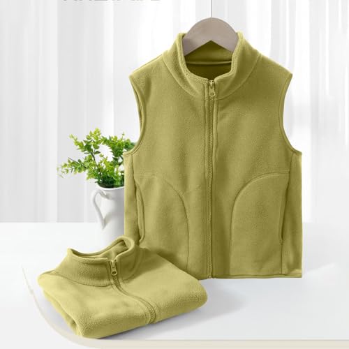 Boys Girls Polar Fleece Vest Jacket Full Zip up Ligntweight Plain Vest Cute Fashion Jacket with Pockets 1-15 Years3