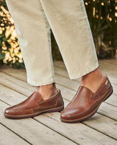 Image of PIKOLINOS Marbella M9A-3111 Men's Slip-On Moccasins - Premium Calfskin Leather - Removable Cushioned Insole with All Day Support - Elastic Fit - Flexible Sole