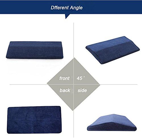 Long Sleeping Pillow for Lower Back Pain,Memory Foam Leg Cushion Lumbar Support Wedge Pillow for Sleeping Side or Back,Orthopedic Waist Pillow for Sciatica CompuClever Blue