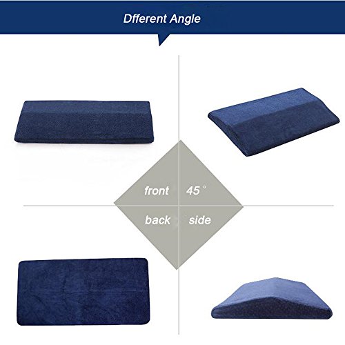 Long Sleeping Pillow for Lower Back Pain,Memory Foam Leg Cushion Lumbar Support Wedge Pillow for Sleeping Side or Back,Orthopedic Waist Pillow for Sciatica CompuClever Blue