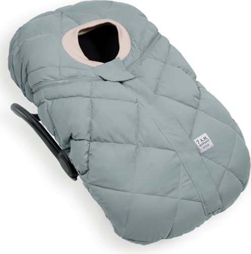 7AM Enfant Fundas de asiento de coche – Cocoon Baby Cover para niños y niñas, repelente de lluvia y nieve, transpirable a prueba de viento, cremallera central (0-12M) (Mirage)
