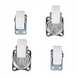 uxcell 1.5 inches Wheel Silver Tone Metal Top Plate Fixed Swivel Caster Set 4 Pcs