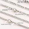 JEMARA 3PCS Silver Chains for Men Women Silver Chain Necklace for Men 316L Stainless Steel Cuban Link Chain/Figaro Chain Sets Mens Jewelry Gifts(18/20/22 inches #3